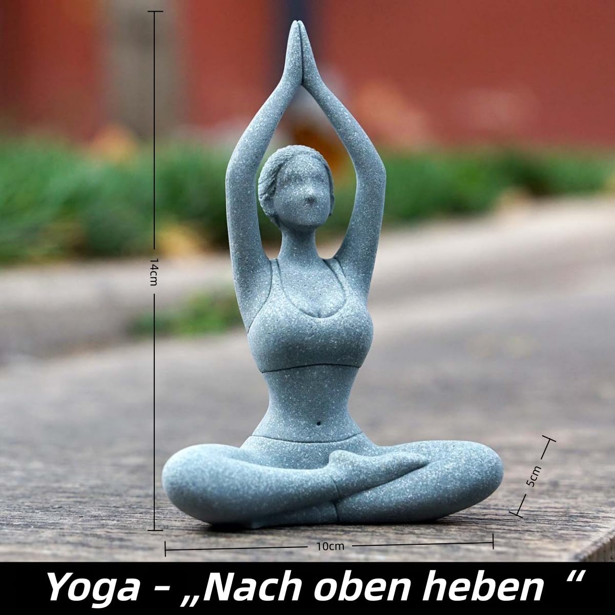 Tai-Chi & Yoga figurka z piaskowca, wodoszczelna dekoracja do akwarium, stawu ogrodowego i biurka, 3 realistyczne pozy, do wewnątrz i na zewnątrz (zestaw trzech sztuk do jogi)