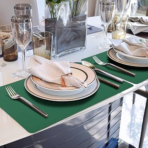 Miniatura 5 de Juego de 6 manteles individuales de cuero sintético, impermeables, resistentes al aceite, resistentes a las manchas de calor, lavables, lavables y