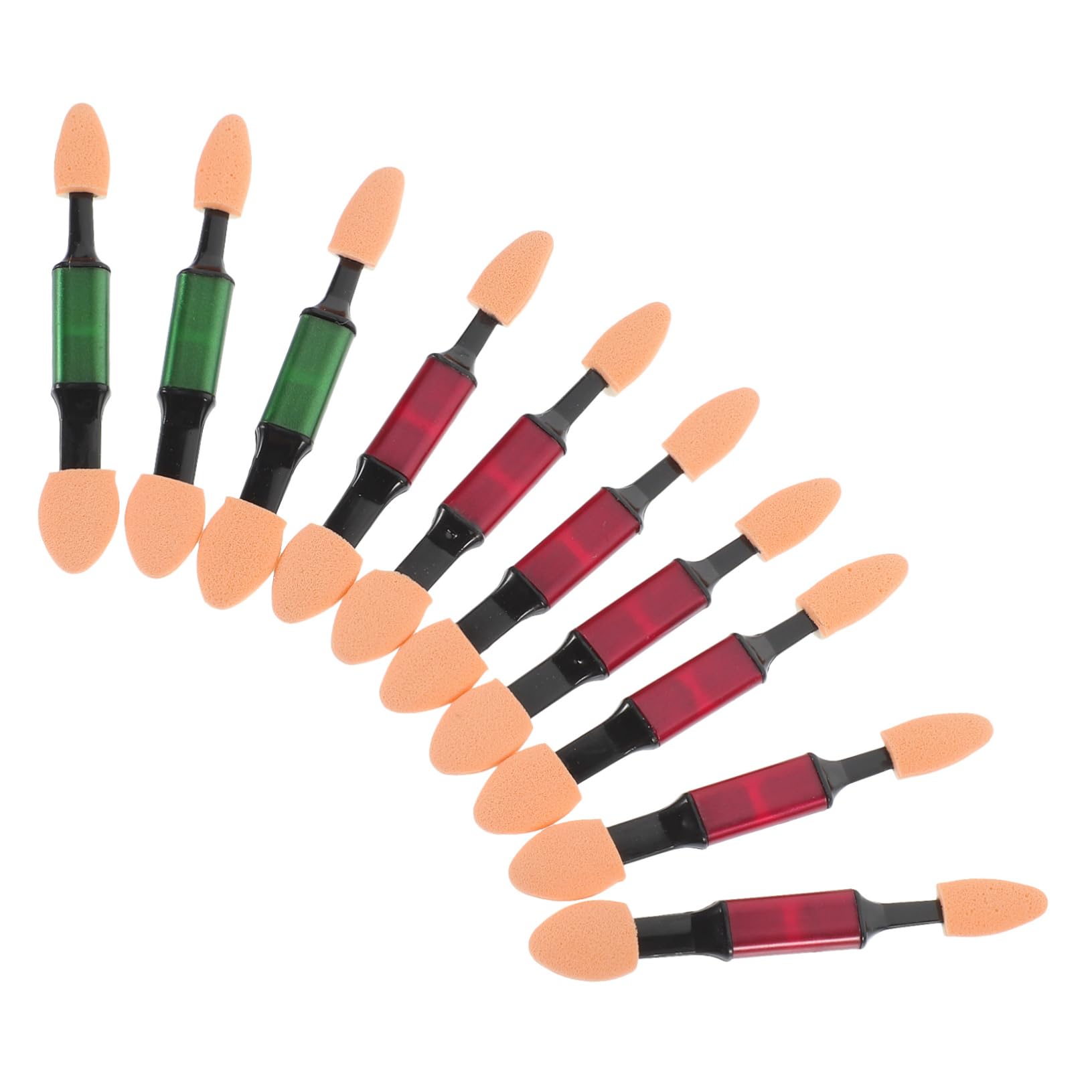 FRCOLOR 10pcs Portable Eye Shadow Sponge Applicator Brush Makeup Brush Set Soft Comfortable Dual Sided Foam Tips for Women No Scratch Long-lasting Random