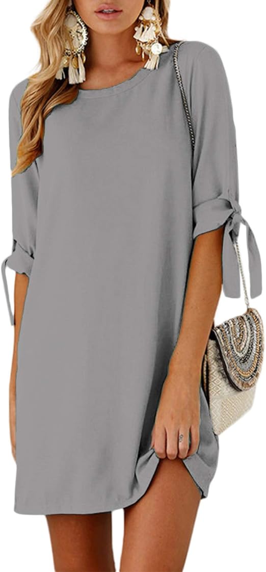 YOINS Womens Summer Mini Dress Dresses Causal Crew Neck Half Sleeves Short Dress Amazon.ca