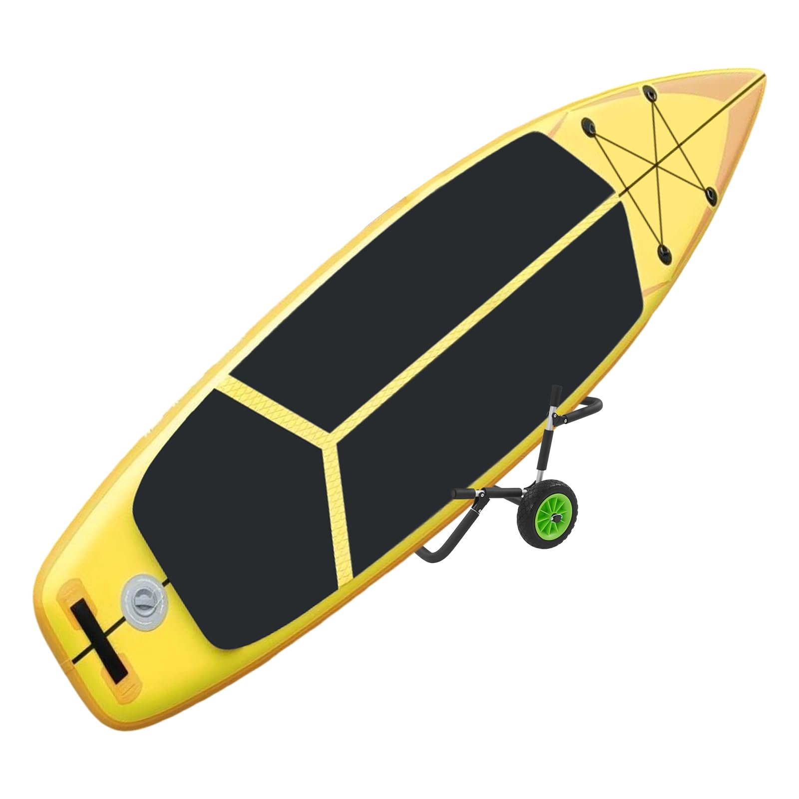 Wózek transportowy z aluminium na 2 kajaki / SUP, udźwig 176 kg, z kołami odpornymi na przebicie, składany i lekki, do kajaków, desek surfingowych, kajaków, desek SUP