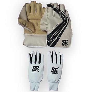 Nylon Saifi Sports Sports Cricket Wicket Keeping & Inner Gloves For Youth & Mens Age Group,Multicolour