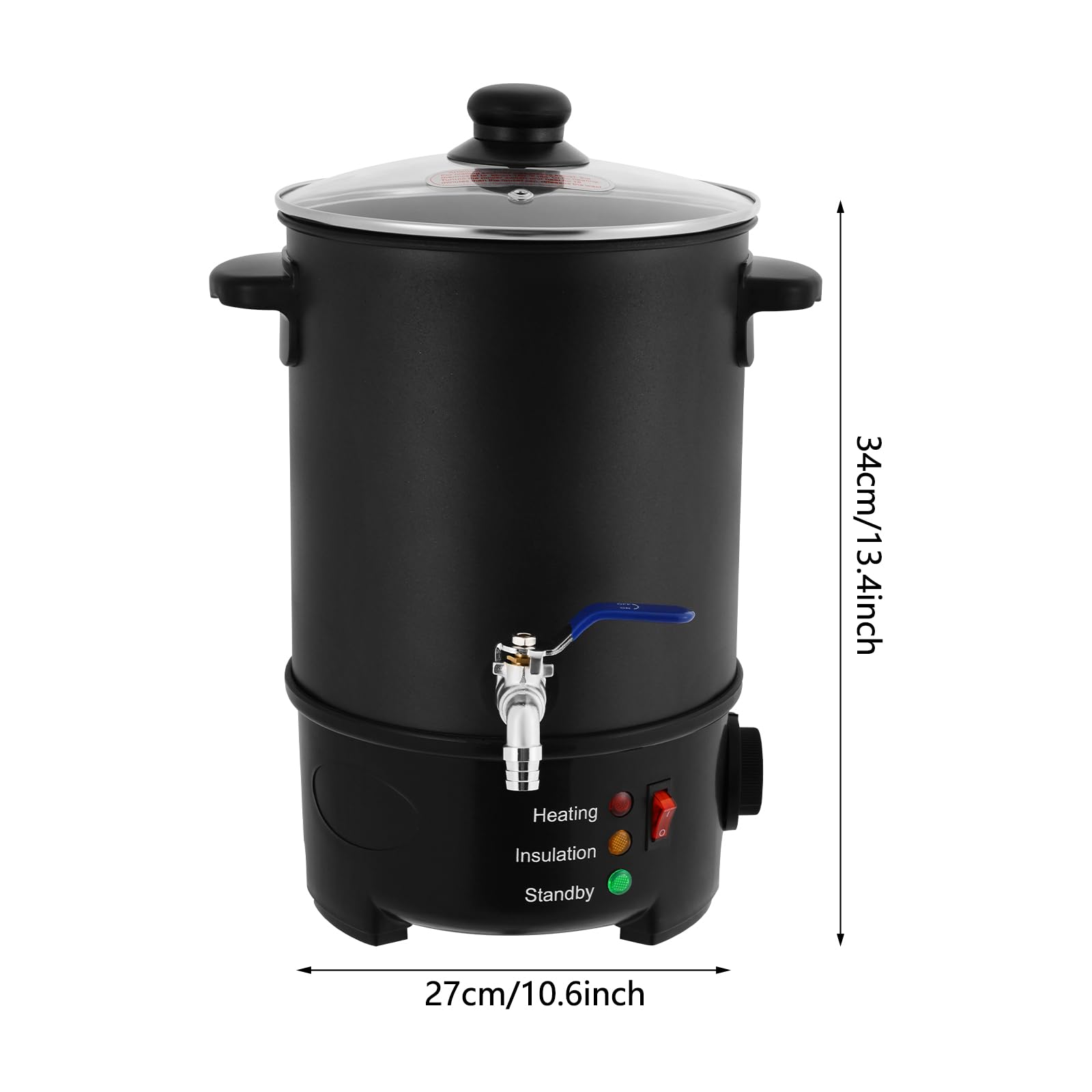 DWIKRYT Crisol eléctrico de cera de 6 l, 220-240 V, acero inoxidable, para hacer velas, 50-100 °C, con cuchara para salones de belleza, empresas artesanales