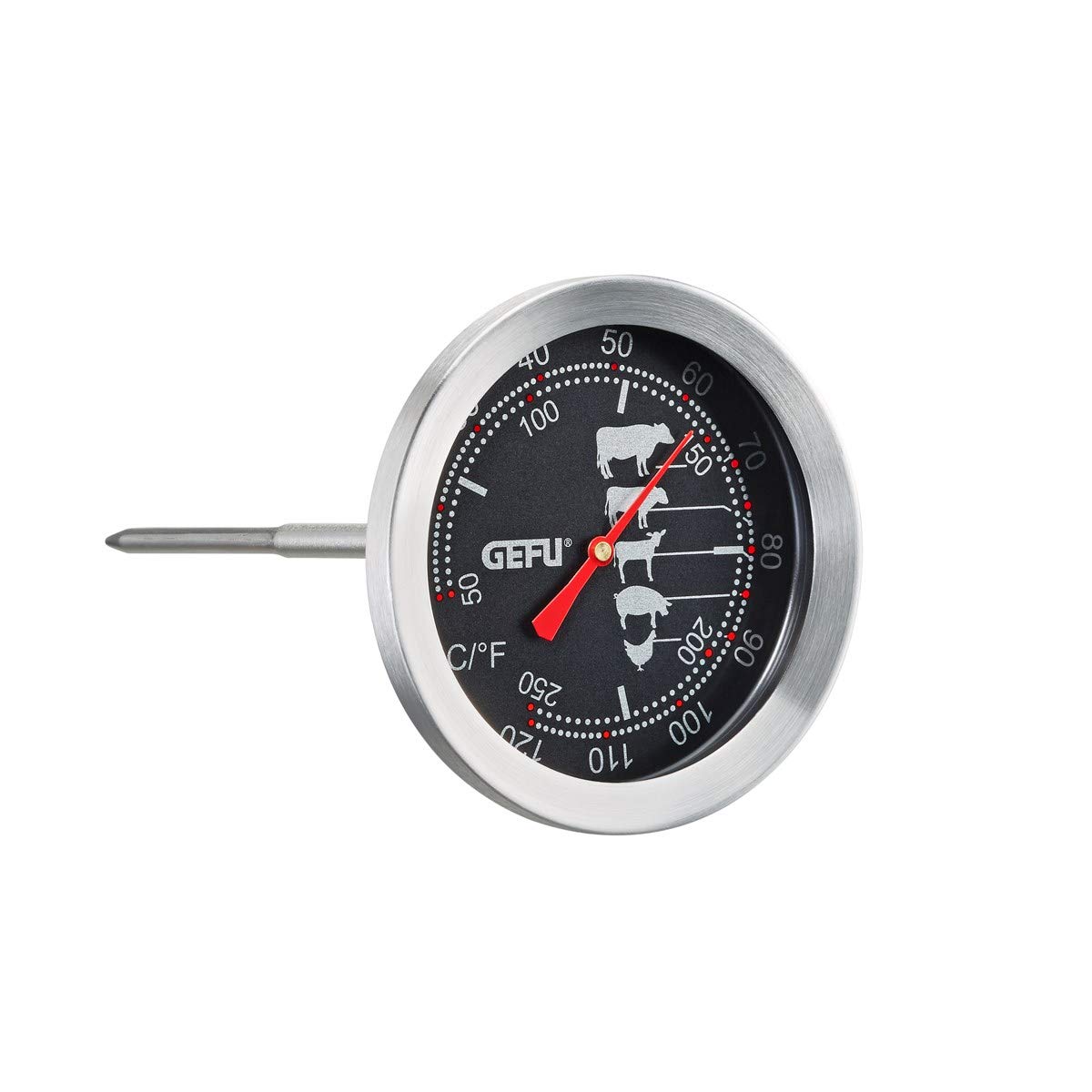 Gefu Silver Roast Thermometer, Stainless Steel, Multi-Colour