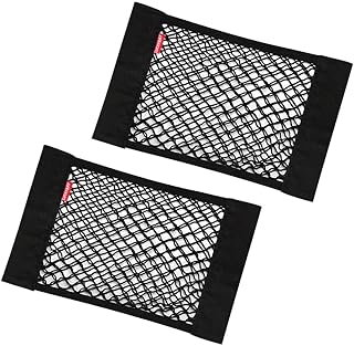 Luckybay 2 Pack Universal Mesh Cargo Net Car Storage Net Wall Sticker Organizer Pouch Bag Mesh Net for Car Trunk Storage for Cars Trucks (15" x 9.5")