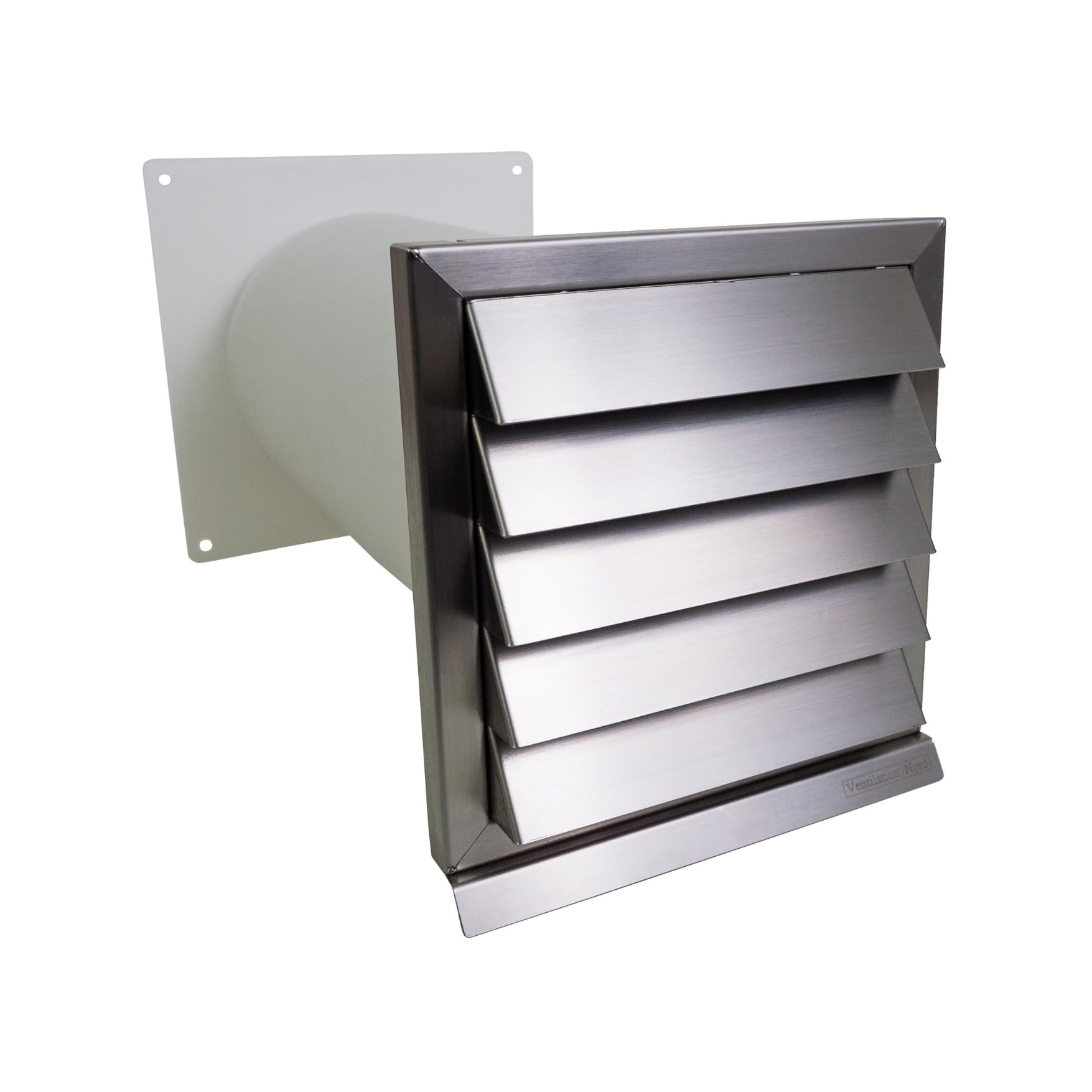 VentilationNord Mauerkasten Set mit Mauerkasten 150, Flachkanal-Set, Wetterschutz-Lüftungsgitter mit feststehenden Lamellen & Teleskoprohr Ø 150 | Mauerdurchführung Set