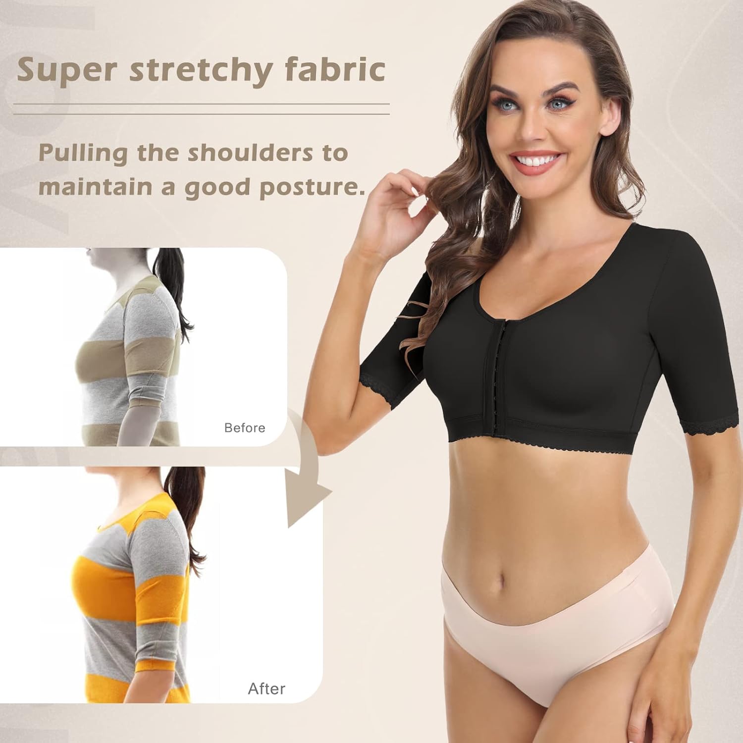 JOYSHAPER Upper Arm Shapers for Women Compression Sleeves Shapewear Crop Top Slimming Arm Slimmer Vest - Image 2