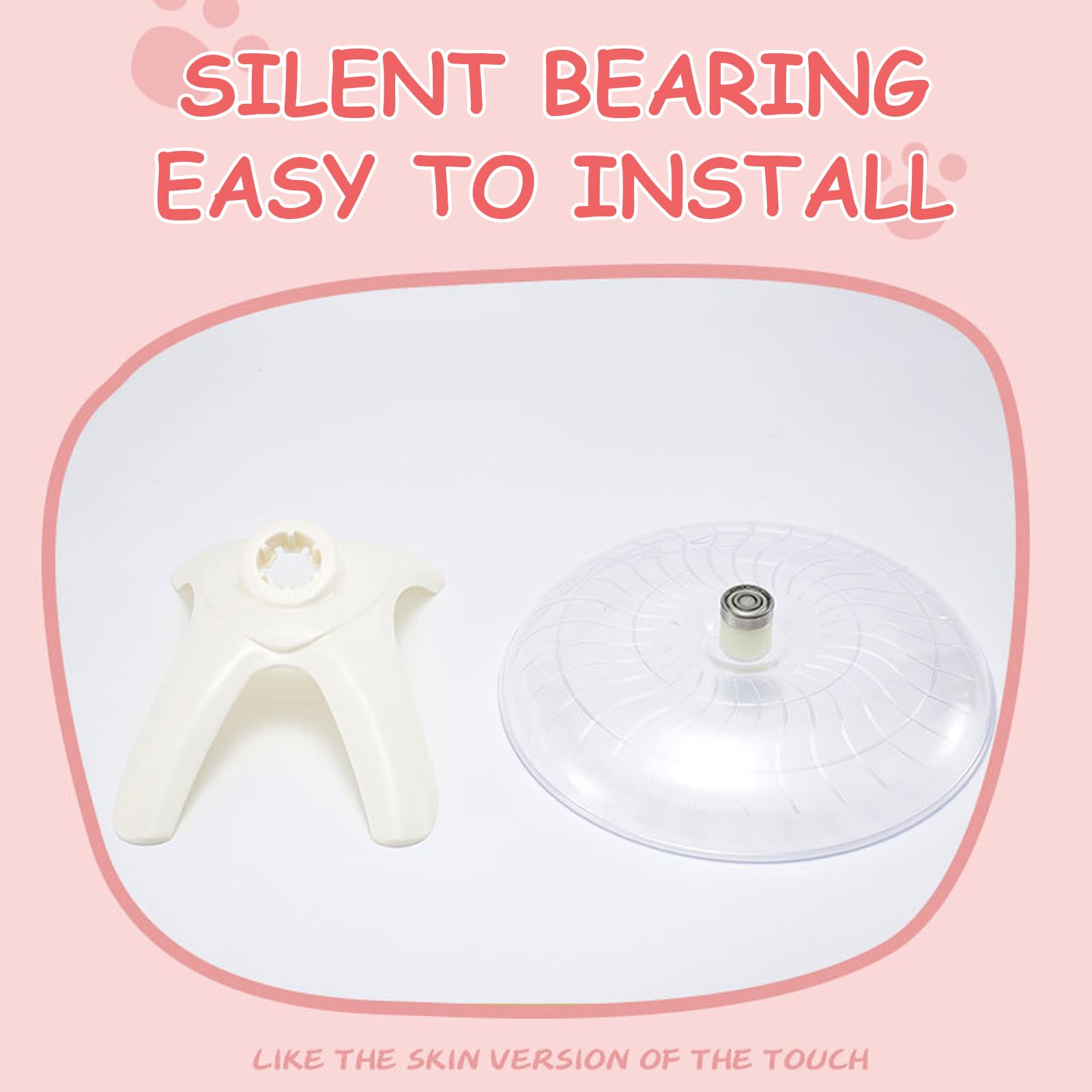 Hamster Wheel Non Slip Exercise Wheel Silent Hamster Flying Saucer for Hamsters Gerbils Mice and Other Small Pets (White) - Image 4