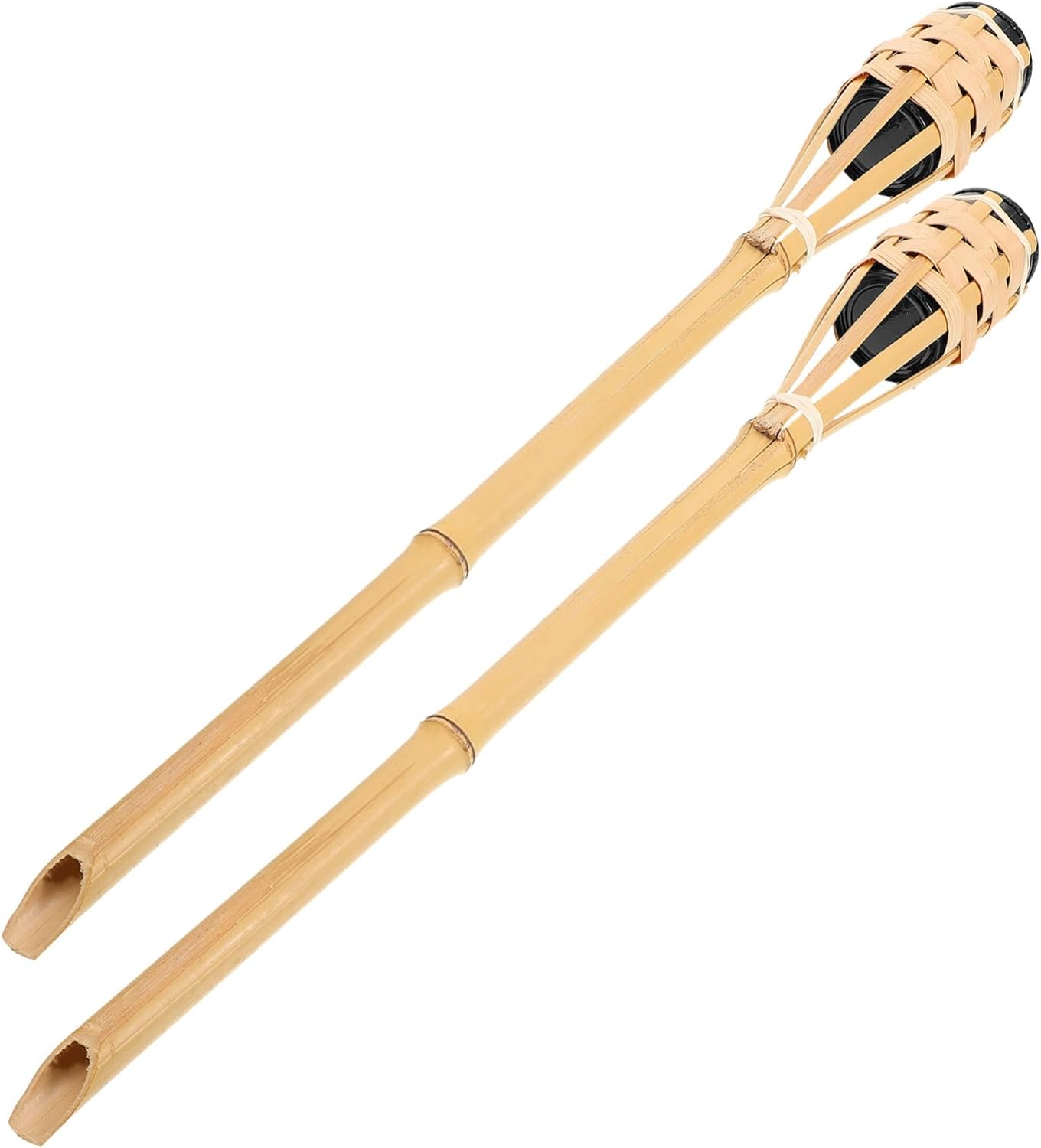 POPETPOP 4pcs Outdoor Torch Handheld Oil Light for Festivals Garden and Patio Decoration Rustic Torch for Landscape Lighting and Party Use