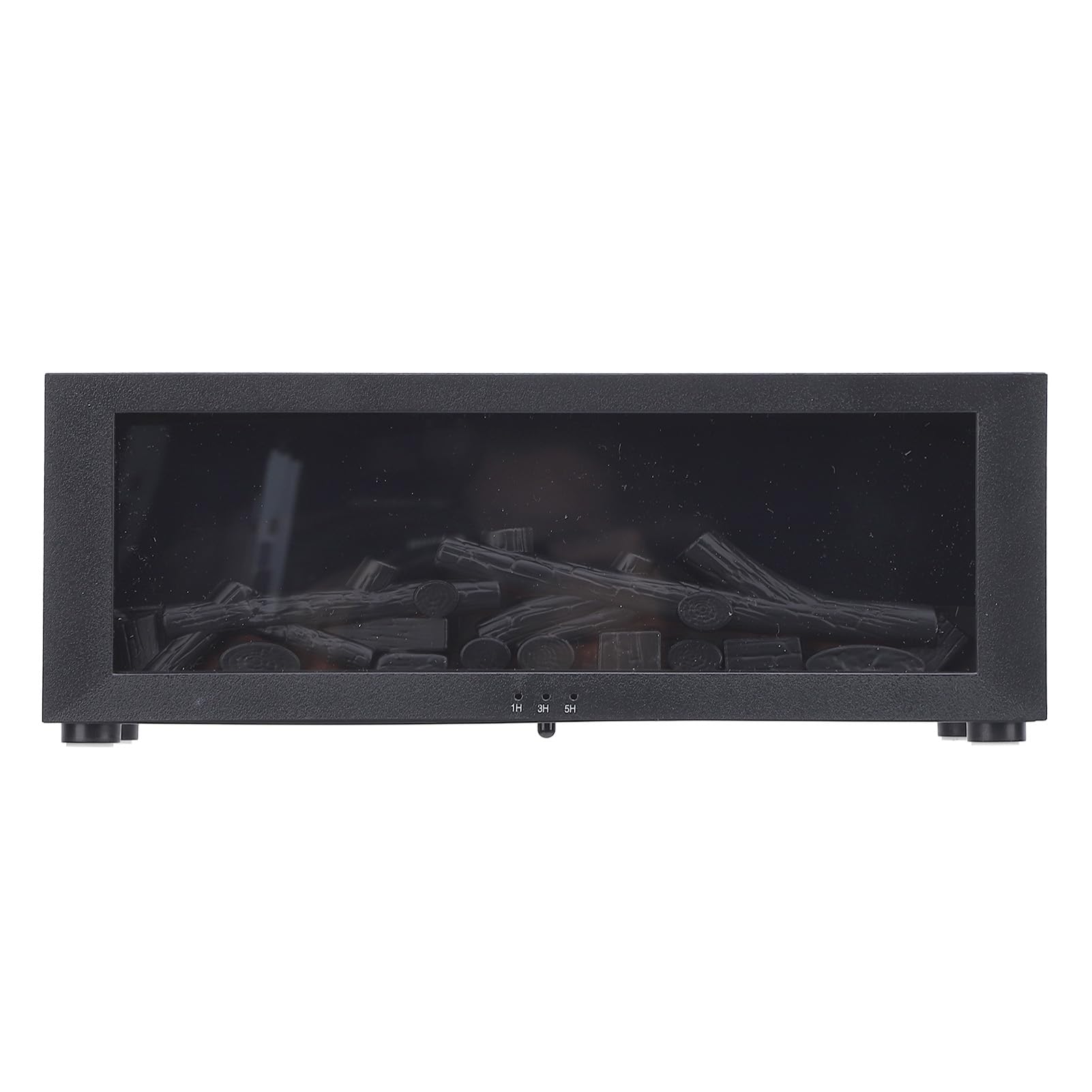 Umidificatore per camino a fiamma 3D Timer da tavolo Simulazione camera da letto silenziosa Diffusore di aromaterapia Luce ambientale per la casa (Nera)