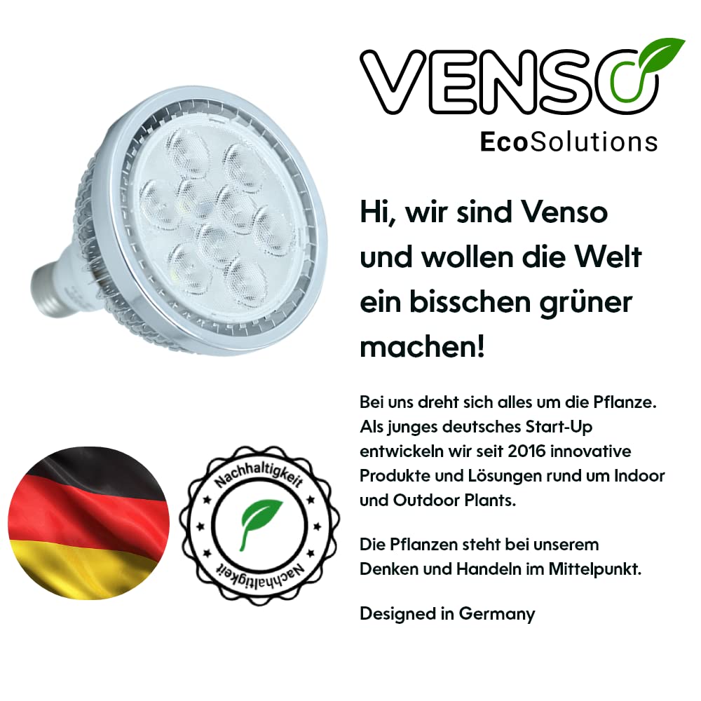 Parus by Venso LED Pflanzenlampe Vollspektrum Cultura LED Lampe E27 18W 60°, Wachstumslampe für Pflanzen wie Kräuter-, Gemüse- und Blühpflanzen, Parus Pflanzenlampe LED Vollspektrum Pflanzenlicht