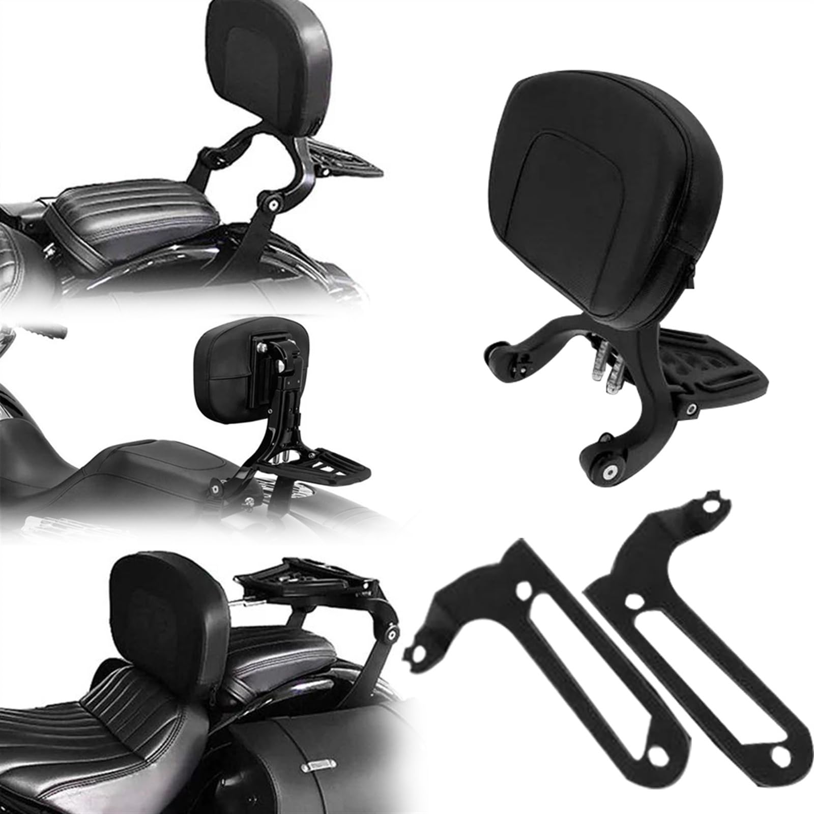 Schienale Passeggero Conducente Regolabile Multiuso per Moto per H&Arley Softail Fat Bob FXFB 2018-2020 2019