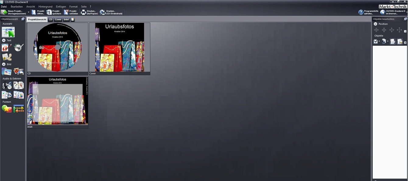CD/DVD Druckerei 8 - CD/DVD und Blu-ray Covers gestalten - Für Windows 11 / 10 / 8.1 / 8 / 7