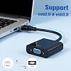 Adaptador USB a VGA para monitor, convertidor VGA a USB 3.0/2.0 | Cable de video 1080P para múltiples pantallas para laptop, desktop, HDTV, monitor y proyector, compatible con WIN7, WIN8, Vista 7