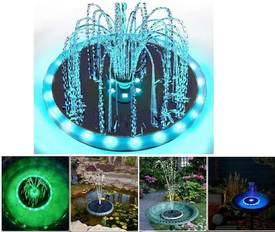 Asian Pumps & Machineries 4W Solar Fountain Panel 9V Floating Solar Bird Bath Fountains with 8 Nozzles & 4 Fixed Rods, Solar Fountain Pump for Bird Bath,Garden, Pond, Outdoor with Spray Height 2 Feet (B0CGDWKPNC) Amazon Price History, Amazon Price Tracker