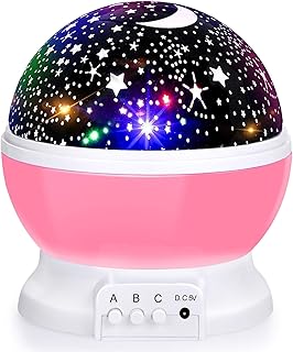 SUNNEST Night Light for Kids,Kids Night Light, Star Night Light, Nebula Star Projector 360 Degree Rotation Moon Star Projector - 4 LED Bulbs 8 Light Color Changing with USB Cable