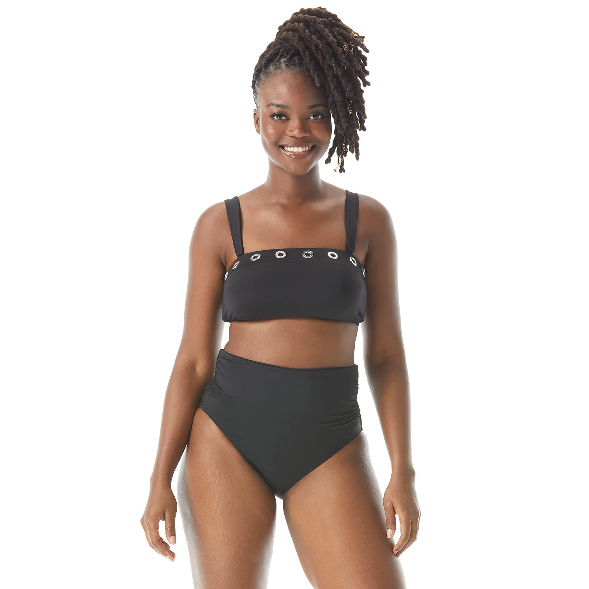 Coco Reef Charmer Bra Sized Bandeau Bikini — Strapless Swim Top, Includes Straps