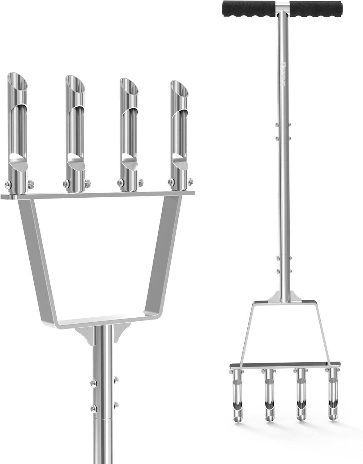 RETRUE Manual Core Aerator Lawn Tool - Lawn Aerator Tool with 3 Replaceable Hollow Tine, Semi-Assembled Grass Aerator Core Aeration Tool for Lawn, Yard Aerator for Lawn Care Compacted Soil