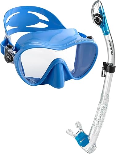 Miniatura 7 de Rapido Boutique Collection Active - Juego de máscara de esnórquel sin marco, kit combinado de máscara de esnórquel con bolsa de transporte para