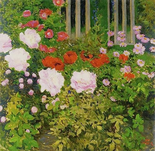 Une haie de roses Koloman Moser poster toile 58x90 cm pour mur vide terne