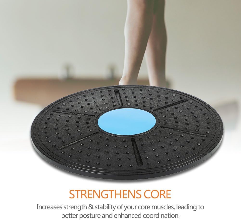 Yosoo Round Wobble Balance Board Stability Disc Yoga Ankle Knee Exercise Gym Fitness and Training Board 14 inch Diameter