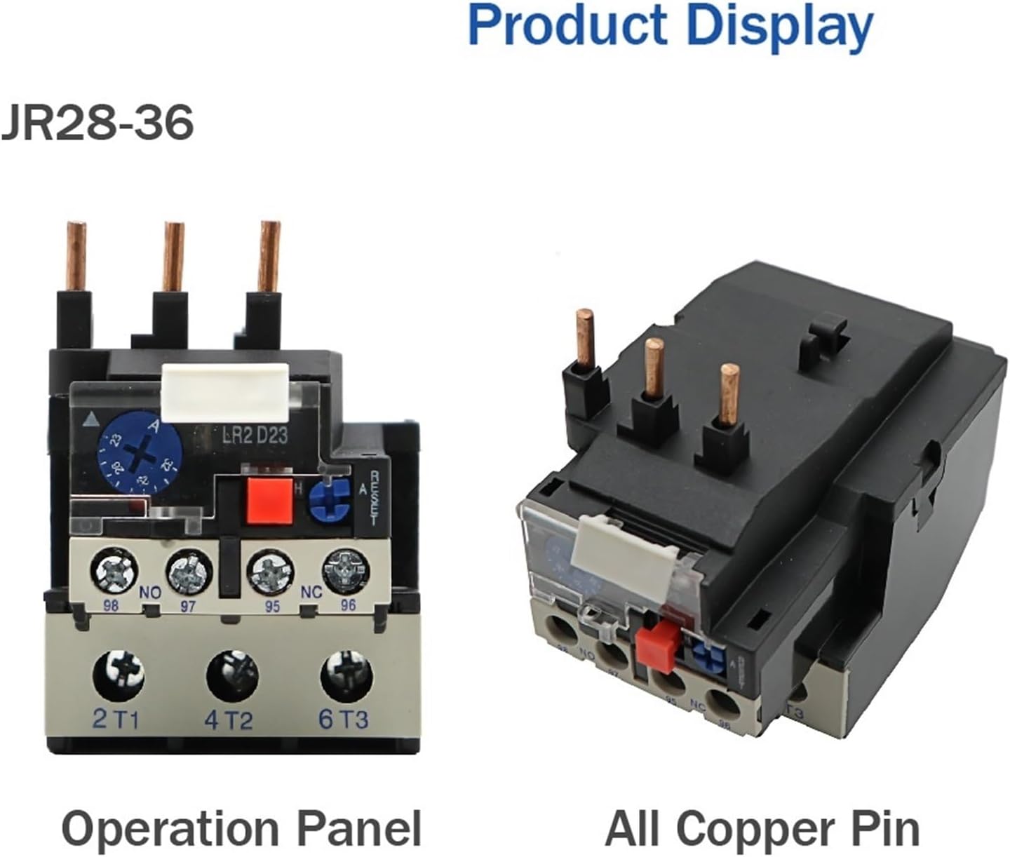 JR28-36 Thermal Overload Relay 23A 32A 28A 36A 1NO 1NC LR2 D23 Adjustable Over Current Protection 1Pcs(23-32A)