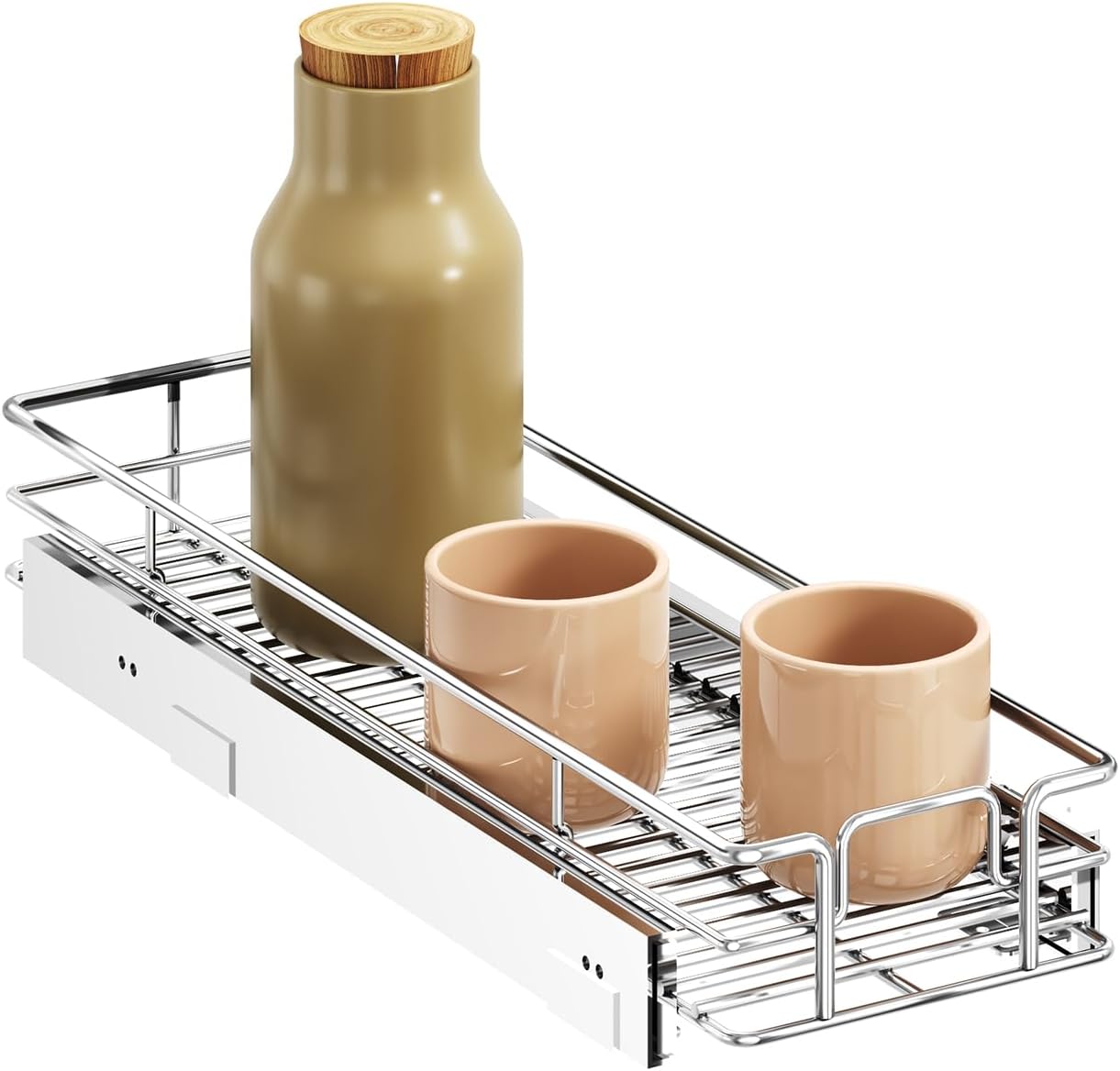 LOVMOR Pull Out Cabinet Organizer and Storage 7½" W x 21½" D, Slide Out Shelves for Kitchen Cabinets