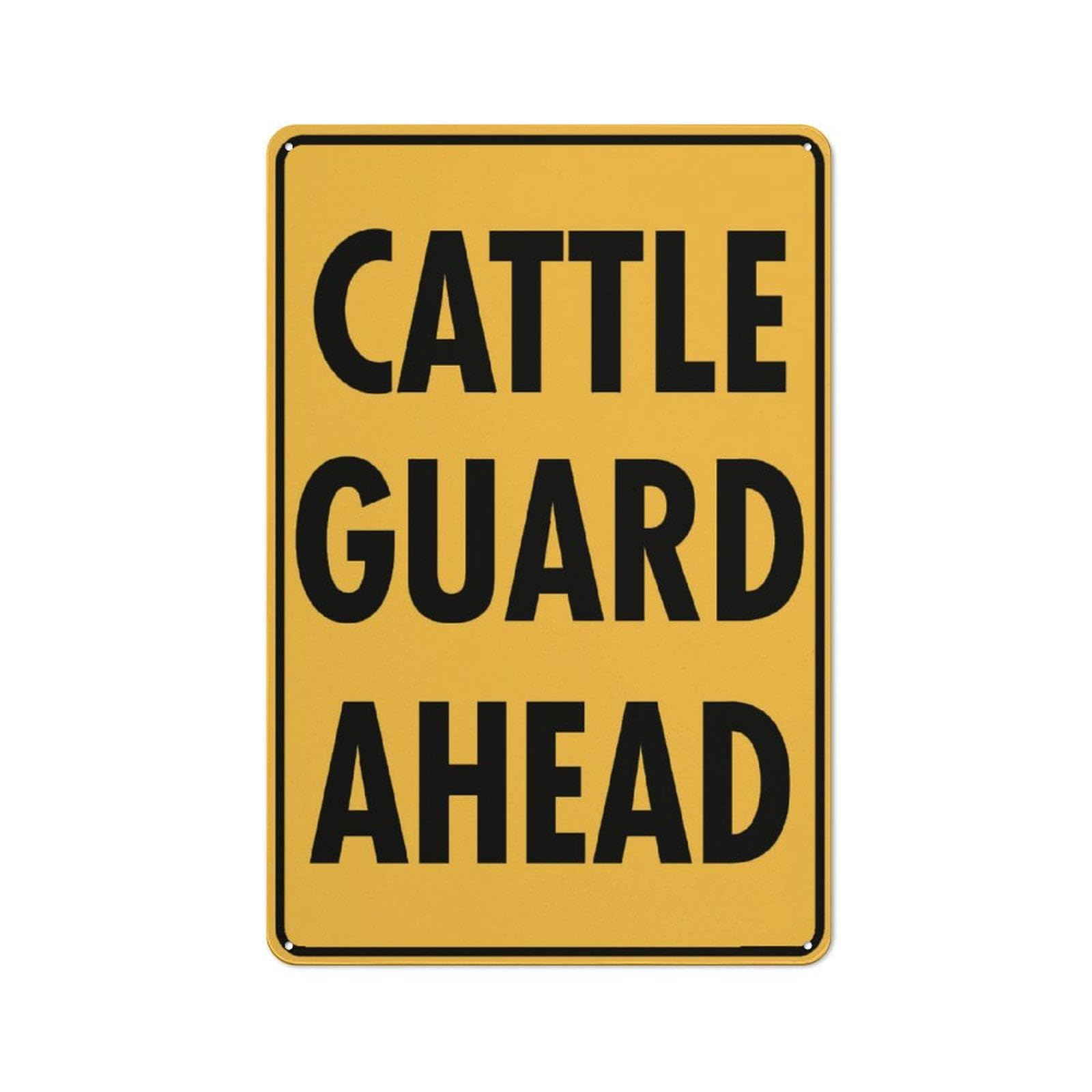 Peiyeety A04 Cattle Guard Ahead Sign Signs Outdoor, Uv Printed Aluminum 12X16 Inches, Weatherproof And Security Signs For Home Or Business