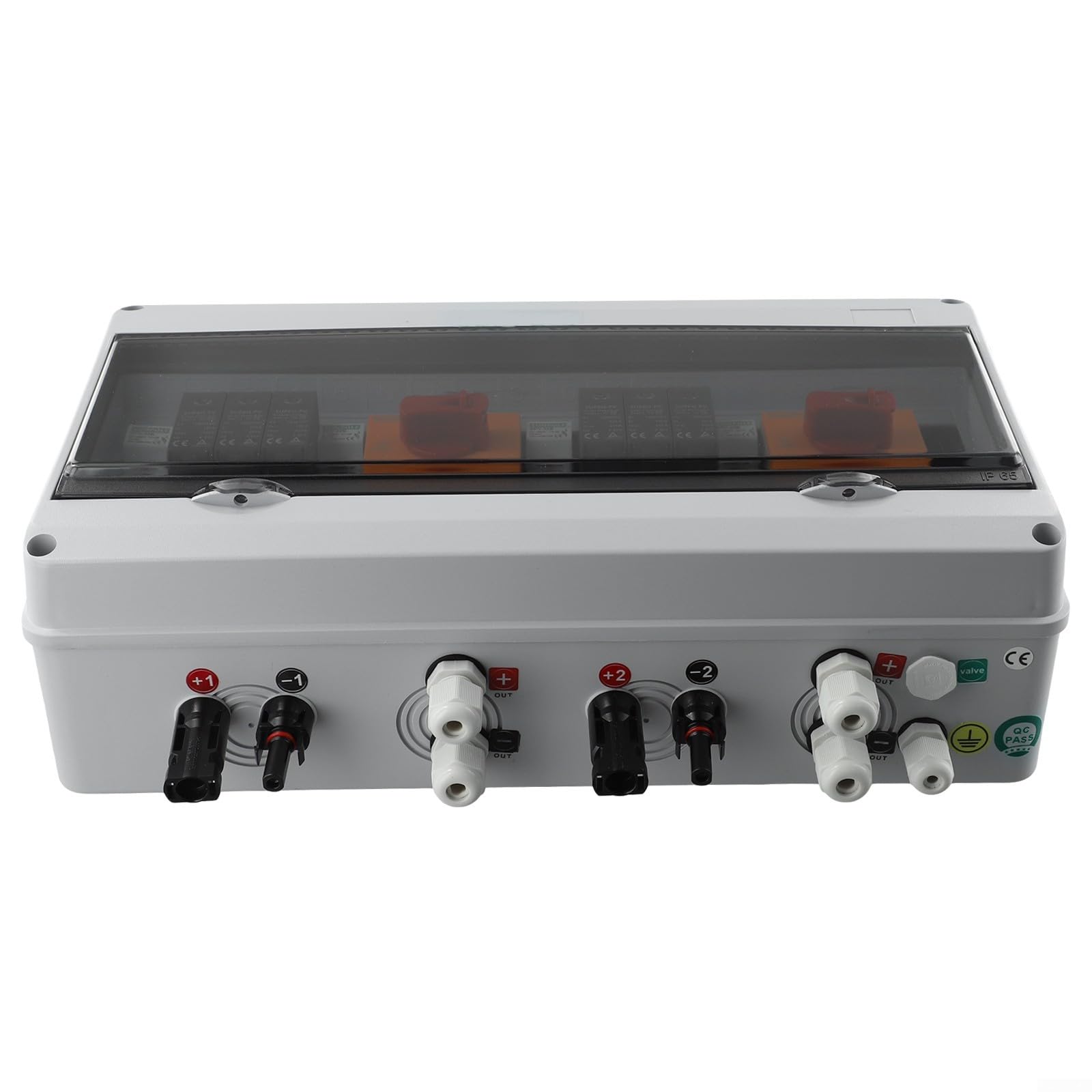 Caja combinadora solar fotovoltaica, voltaje de 1000 V, 2 entradas 2 salidas, 2 cuerdas, caja combinadora solar fotovoltaica, protección impermeable de larga duración (IP65 impermeable)