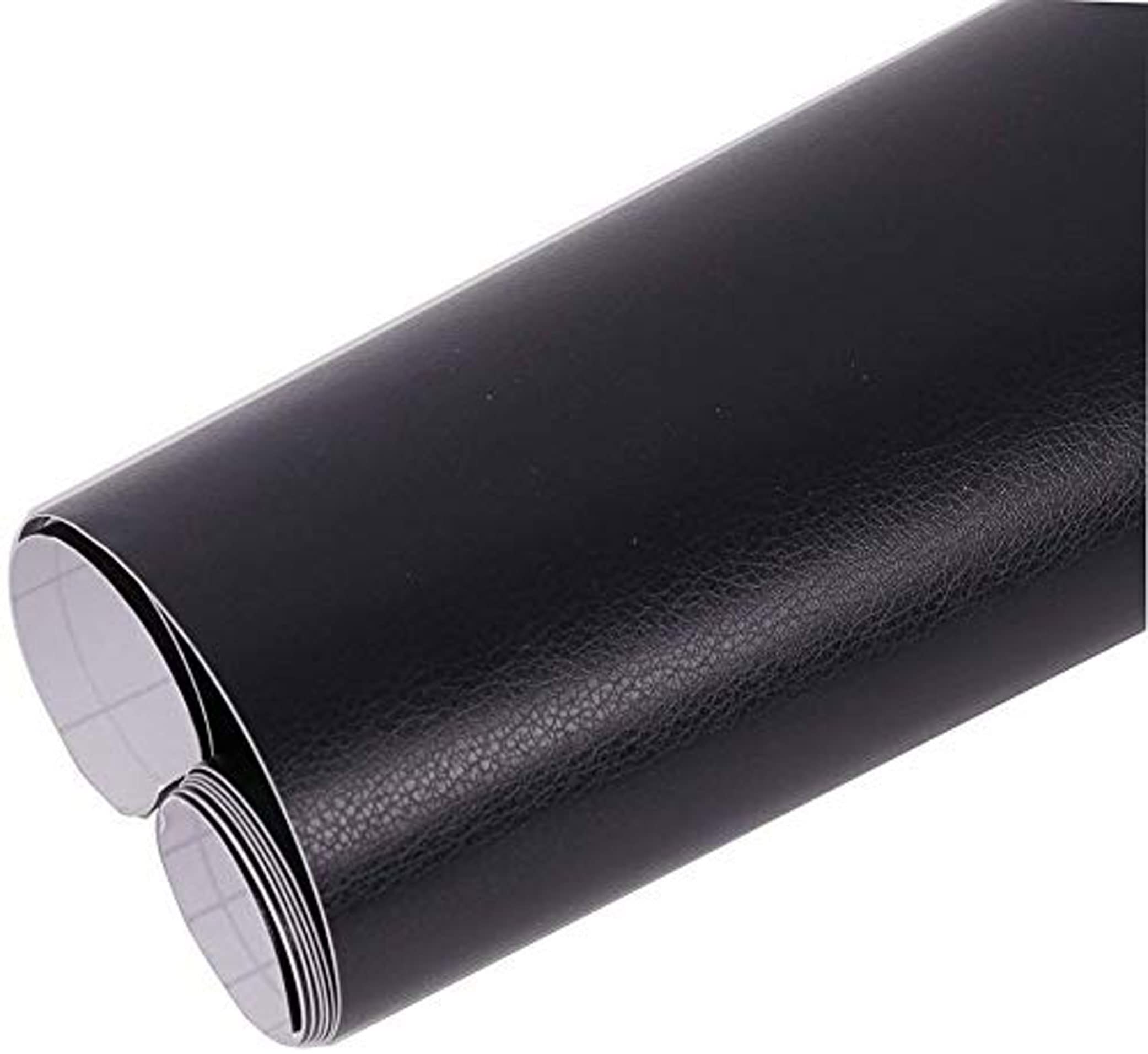 Buy Elton Fine Grain Black Leather Self Adhesive Vinyl Wrap Sheet