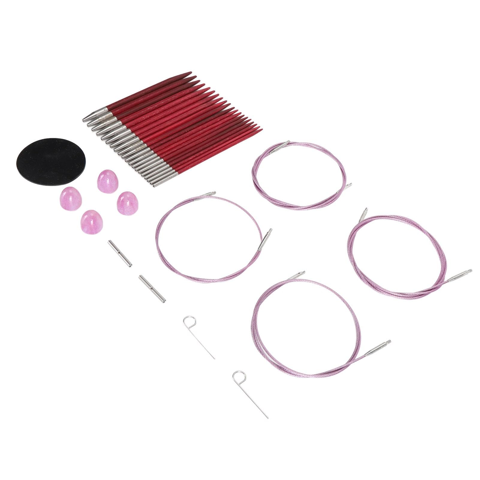 Kadimendium Juego de Agujas de Tejer Circulares Intercambiables, Cómodo y Fácil Crochet para Principiantes, 20 Piezas