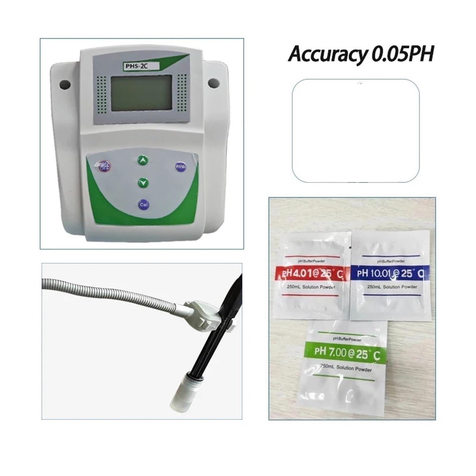 Bodenmessgerät, 3-in-1-Labor-Tischwasser-pH-mV-Meter-Tester PH-Wert-Analysator Messgerät Genauigkeit 0,01 pH Temperaturkompensation für Gartenarbeit, Landwirtschaft(Accuracy 0.05)