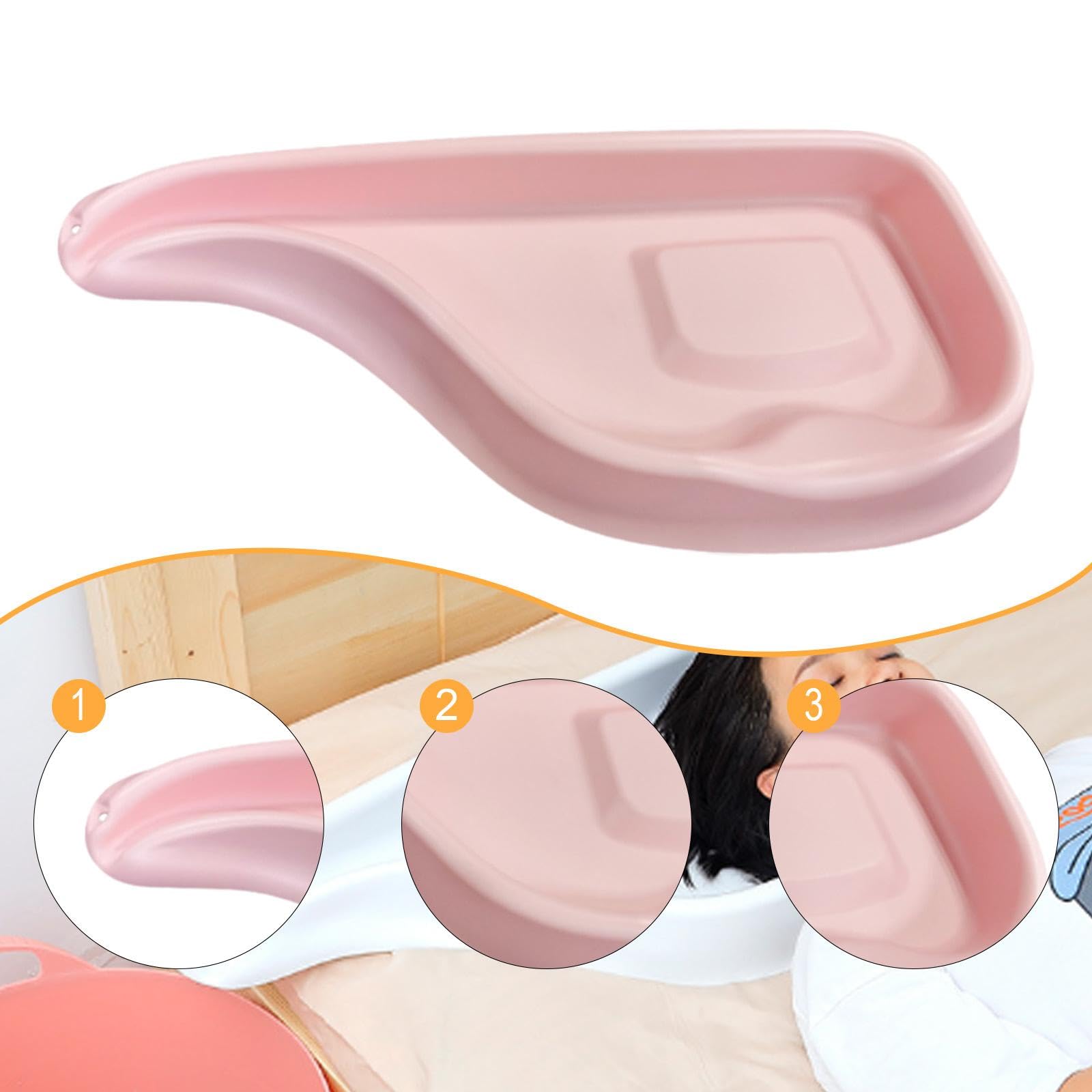 Harilla Lavacabezas, lavabo para postradas en cama, estación de lavado de cabello para el cuidado del hogar, lavabo para mayores, lesionadas, Rosa