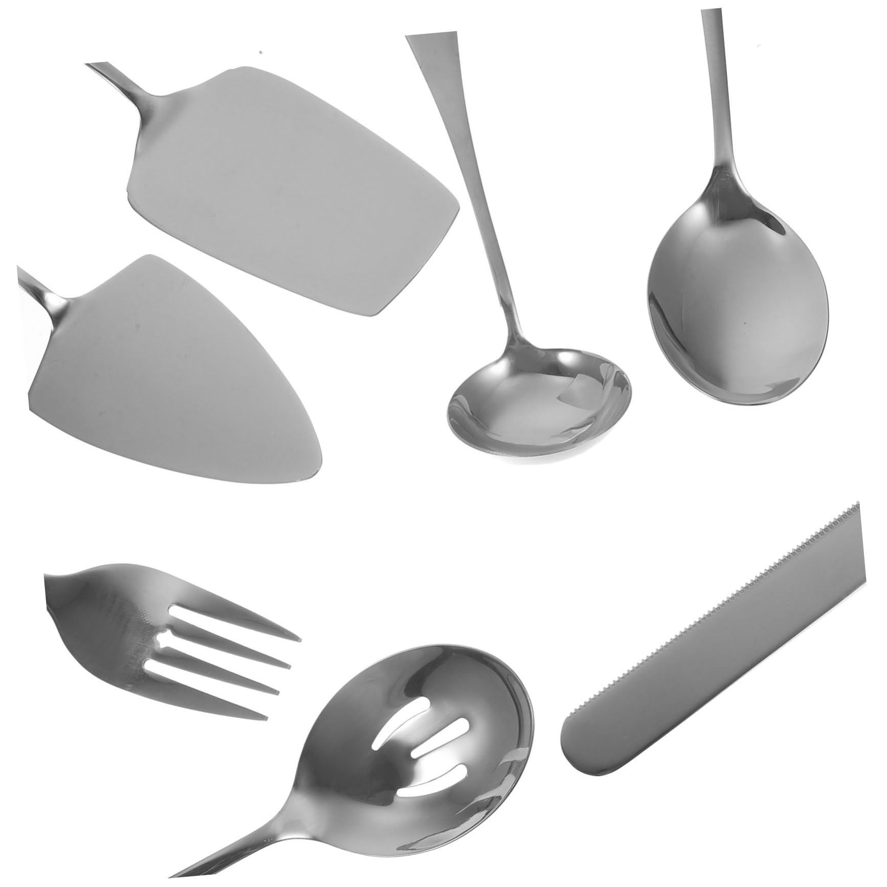 Ensemble D’ustensiles de Service pour Gâteau 12 Pouces en Acier Inoxydable | Service de Table Minimaliste, Usage Restaurant et Maison, pour Tartes et Pizza, Finition Argentée Élégante