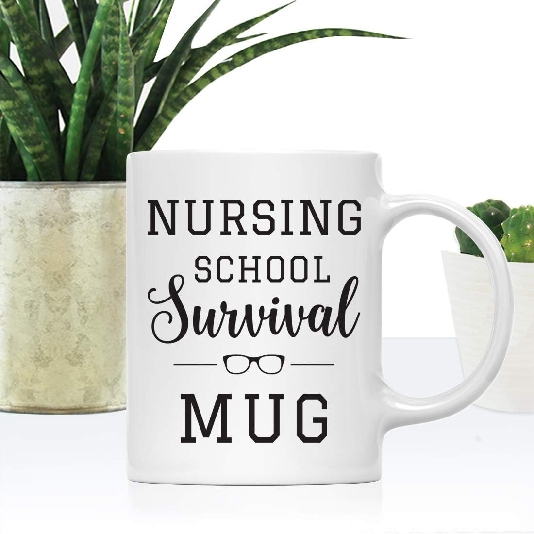 Andaz Press 11oz. Graduation Coffee Mug Gift, Nursing School Survival Mug, 1-Pack, Includes Gift Box, Cups for Graduates School Students of Class of 2026, Grad Diploma, Academic Degree Congratulations