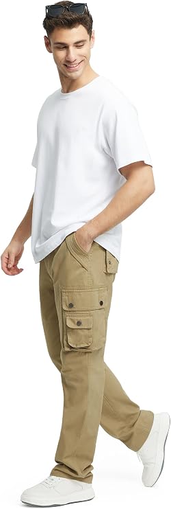 Cargo Pants for Men with Pockets Hiking Ripstop Cotton Camping Fishing