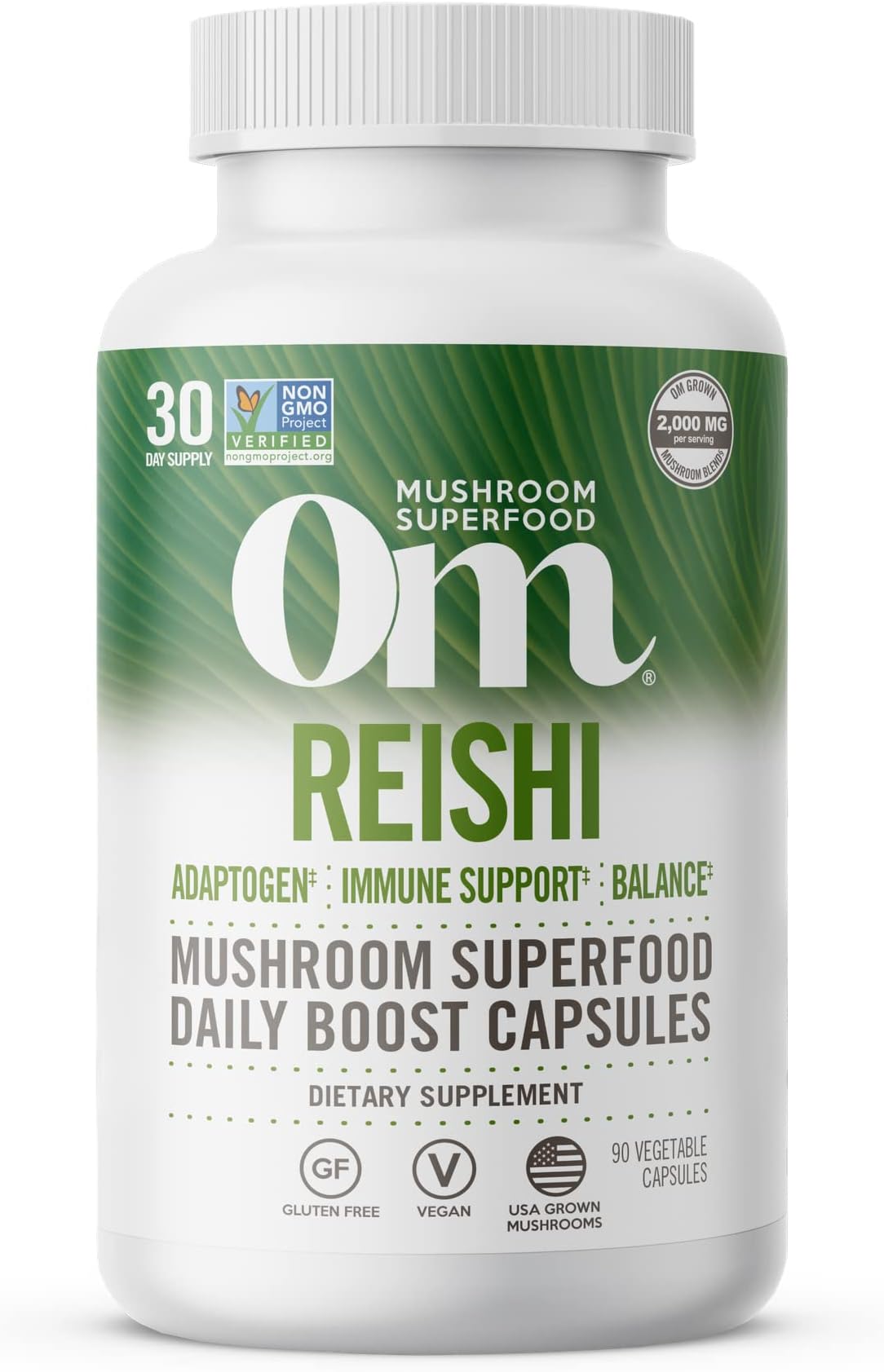 Reishi Mushroom Capsules Superfood Supplement, 90 Count, 30 Days, Organic Adaptogen for Stress Relief and Immune Health