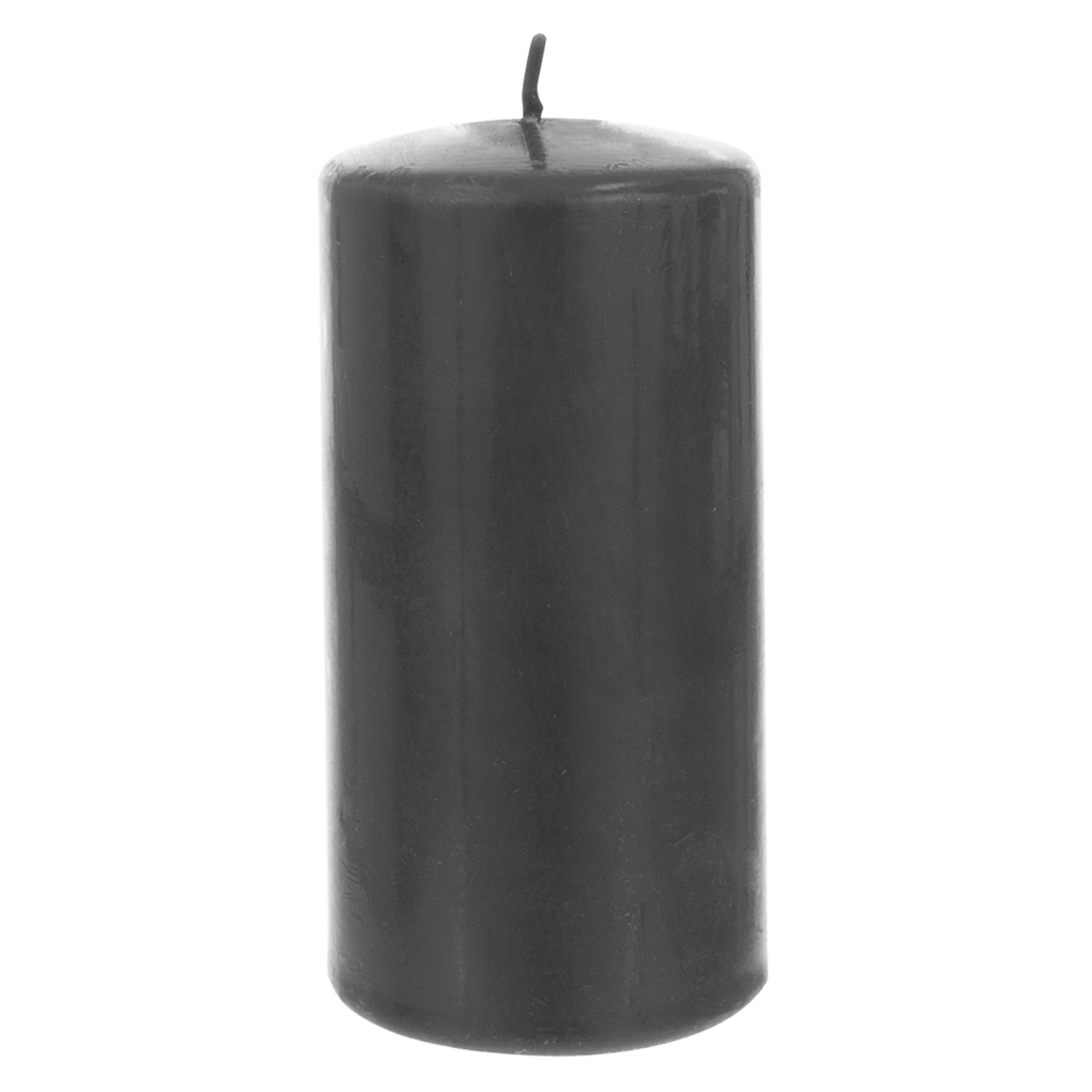 Mega Candles 1 pc Unscented Dark Gray Round Pillar Candle, Pressed Premium Wax Candles 3 Inch x 6 Inch