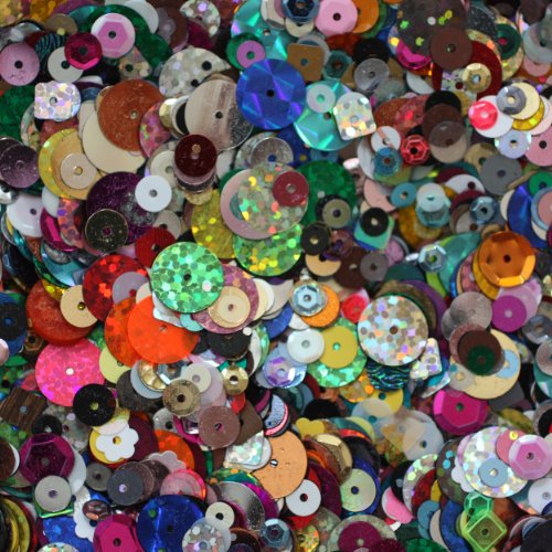 SEQUIN MIX ~ Hologram Metallic Rainbow Opaque Velvet ~ 10,000 pcs ~ Made in USA ~ Loose sequins for