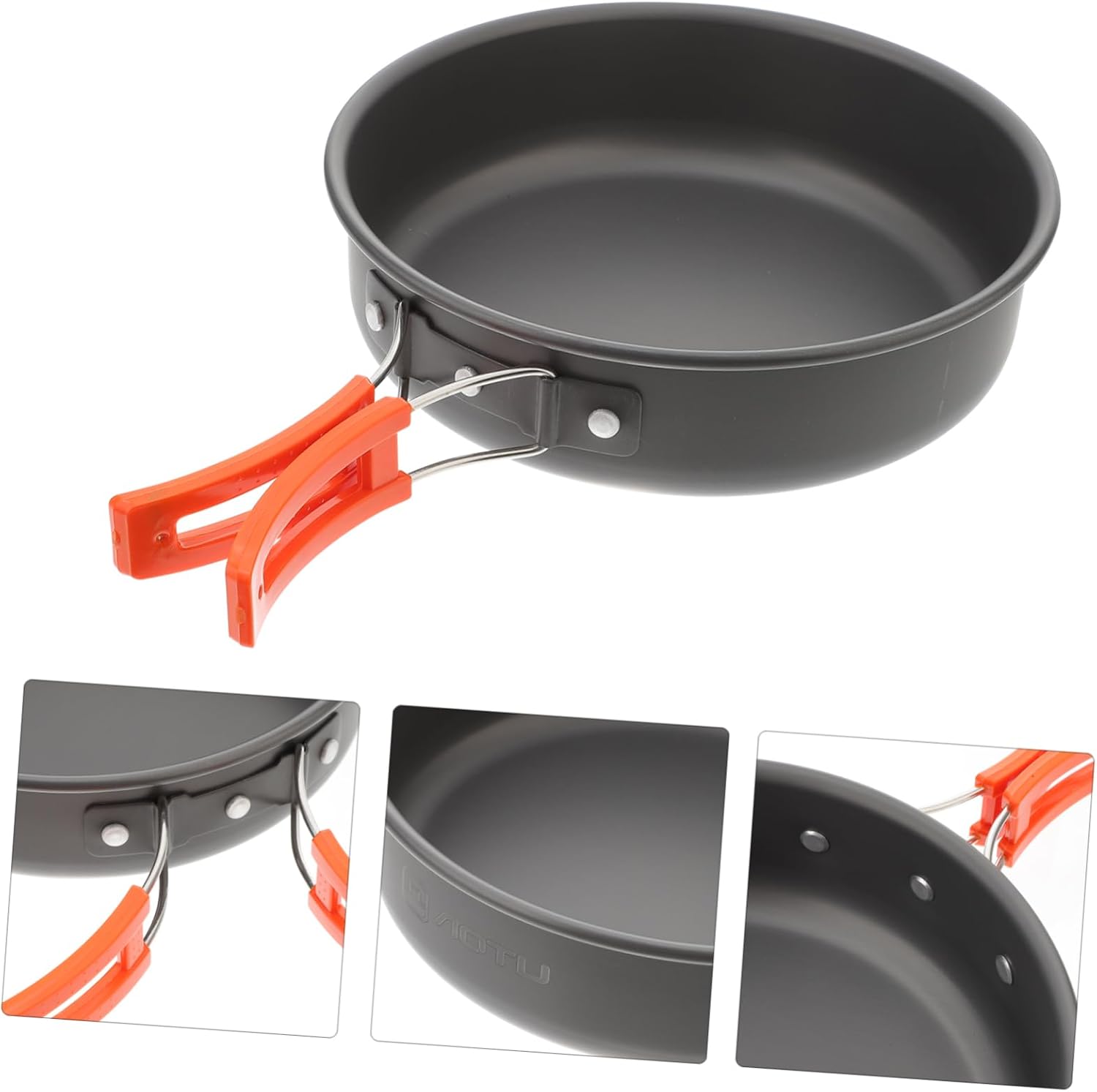 Totority Portable Non-Stick Frying Pan Folding Outdoor Cooking Pot Aluminum Alloy Camping Utensil for Travel and Hiking Compact Cookware for BBQ and Picnics