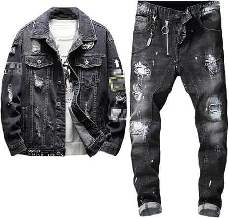 NOIR ET BLANC BLACK DENIM JACKET＆PANTS 611LUxXAwfL._AC_SX466_.jpg