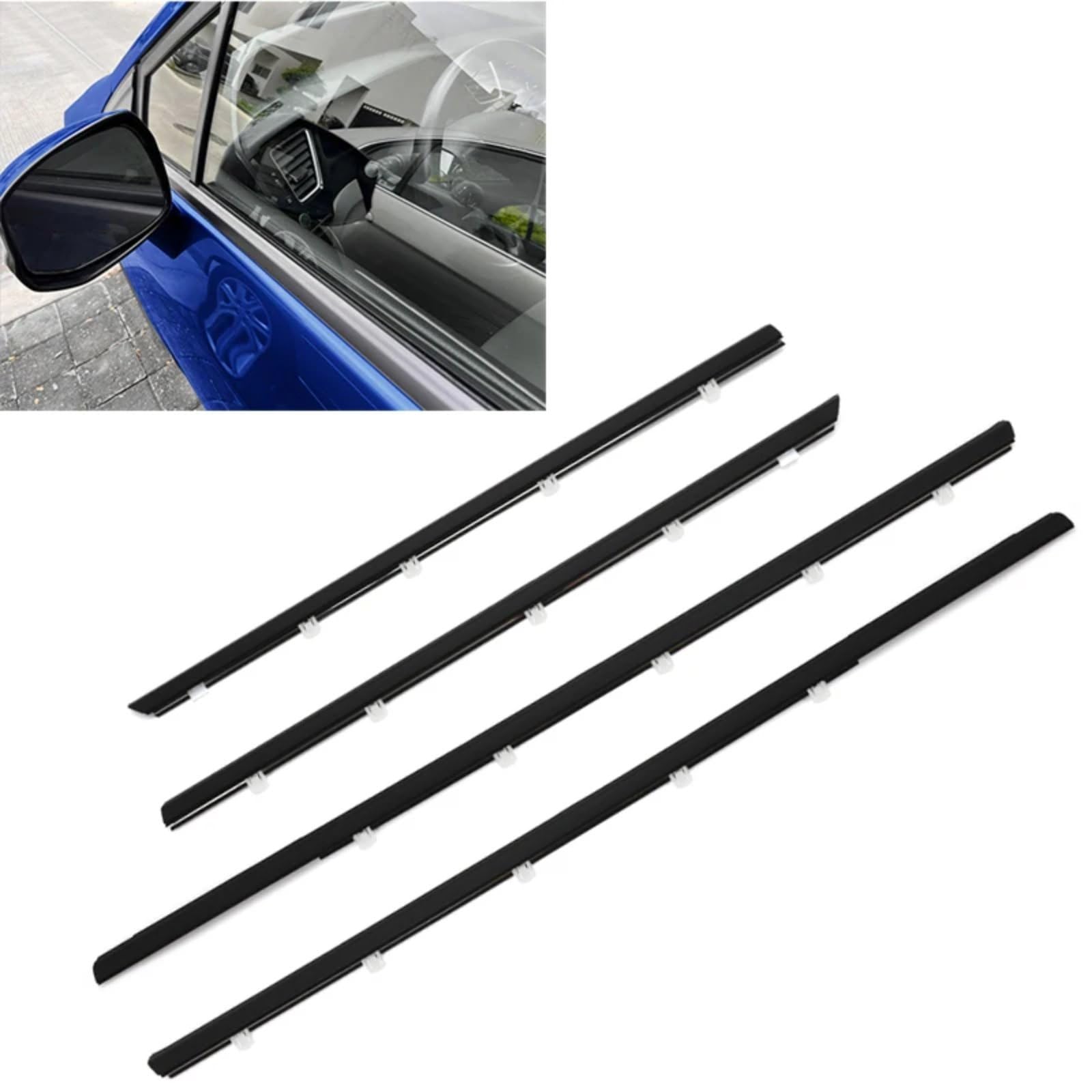 Guarnizioni Portiera Auto Compatibile Con Civic 2012 2013 2014 2015 Guarnizione In Gomma Protettiva Per Finestrini Esterni Per Auto, Modanatura Per Finestrini.