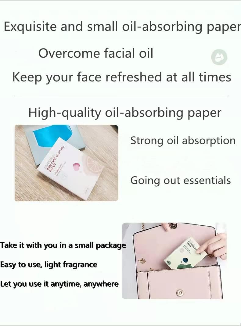 paper Natural bamboo charcoal oil-absorbing paper Oily skin oil-absorbing paper Beauty oil-absorbing paper Remove excess oil Make-up and facial skin care 200 tablets Easy to carry