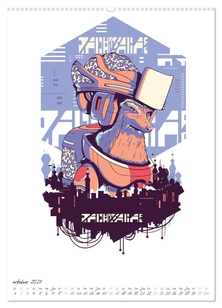 Cyberpunk Futuristes (Calendrier mural 2027 DIN A2 horizontal), CALVENDO calendrier mensuel: Cyberpunk : Un monde rempli de robots futuristes, de cyborgs et d'action de science-fiction !