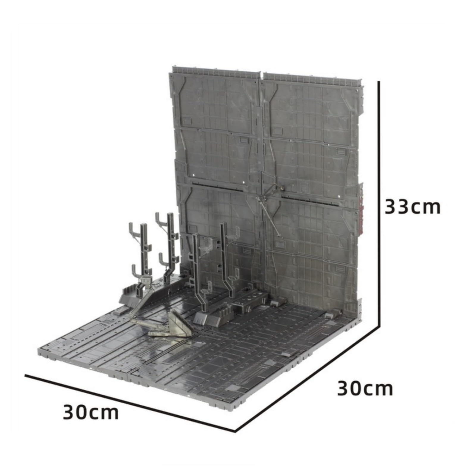 Action Figure Base per Diorama da Collezione Figure Struttura Meccanica con Elemento Verticale E Pavimento Tecnico Superficie in Plastica Adatto per , Vt-116-32