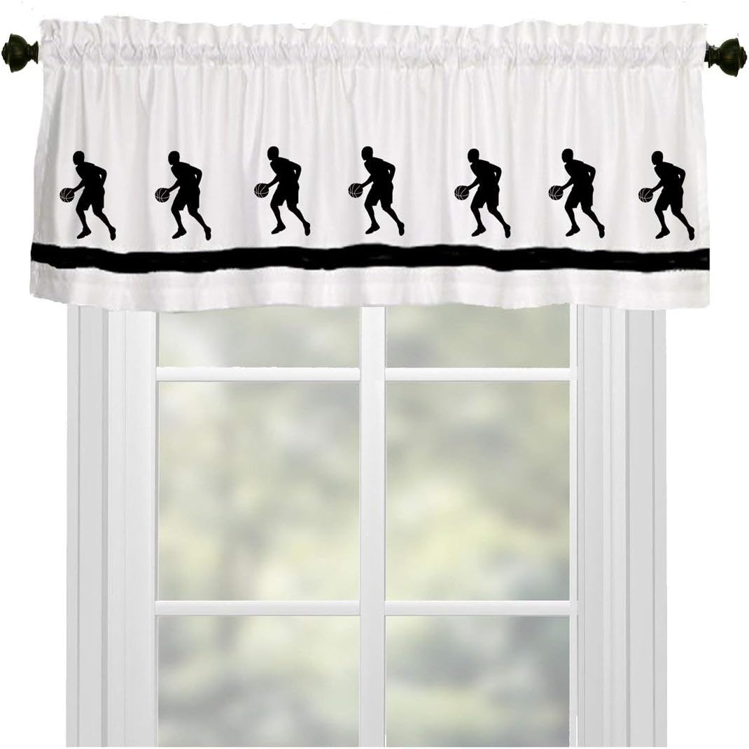 Basketball Player Boy Man Window Valance/Window Treatment - In Your Choice of Colors - Custom Made