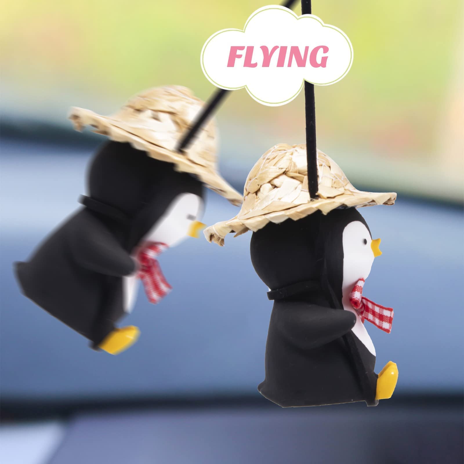 Pendentif Rétroviseur Pingouin Drôle - Décoration Voiture Mignonne - Cadeau Original Pour Auto
