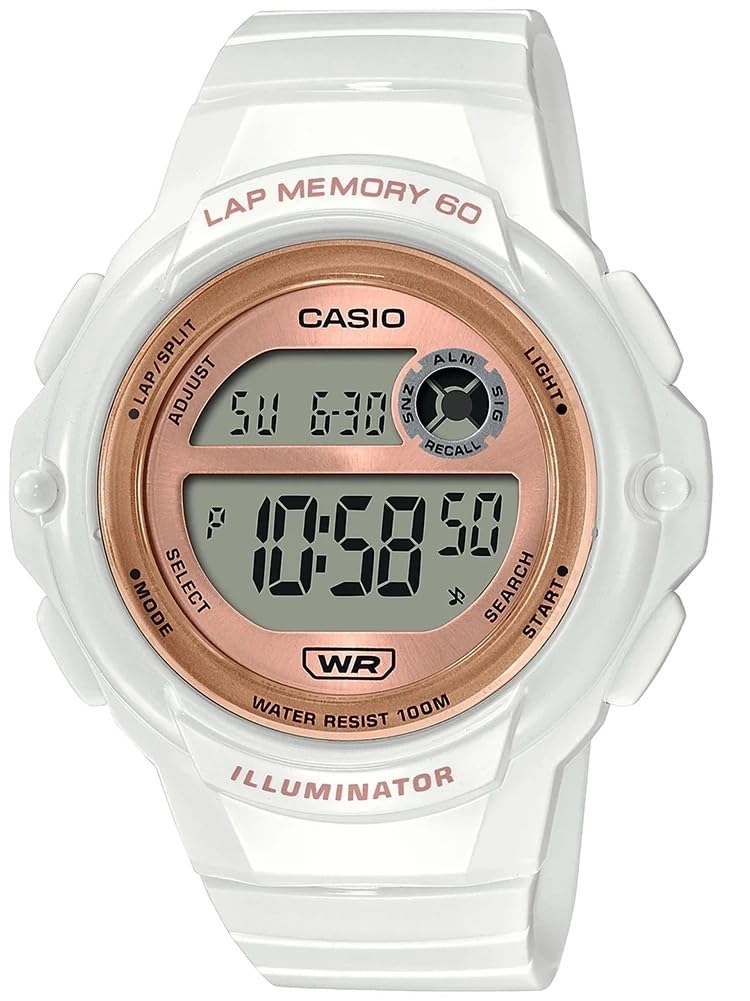 Casio Montre Unisexe à Quartz Japonais avec Bracelet en Caoutchouc LWS-1200H-7A2VDF, Blanc, Sangle