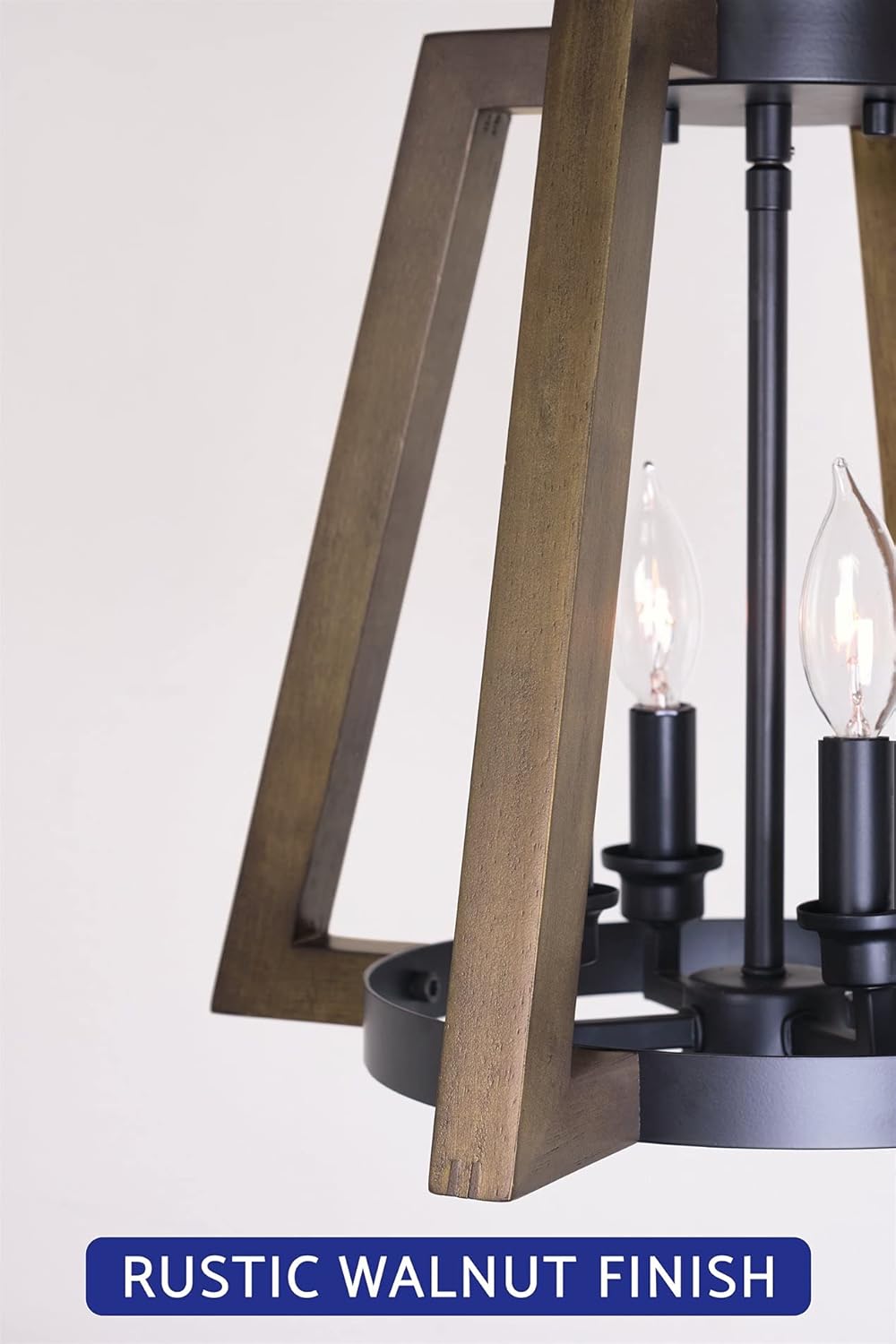 Suреr Chеар 🛒 Kira Home Preston 15.5 4-Light Farmhouse Semi Flush Mount, Entryway Ceiling Light, Black + Walnut Style Wood Finish Blасk Frіdау - 40% оƒƒ Kira Home Preston 15.5 4-Light Farmhouse Semi Flush Mount, Entryway Ceiling Light, Black + Walnut Style Wood Finish