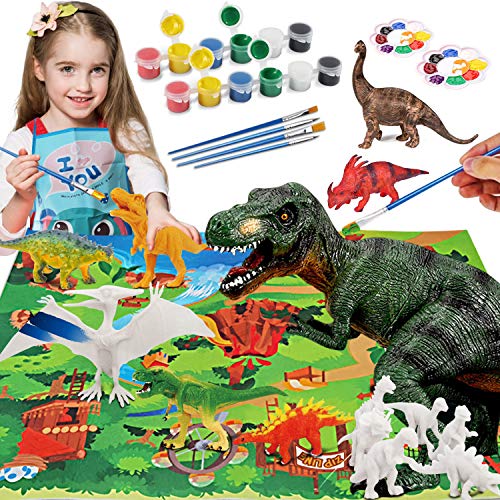 HOMOFY Dinosaur Painting Kit for Kids STEM Dinosaurs Toys Kids Crafts and Arts Set DIY Easter Paint Dinosaur Animal Set Art and Craft Supplies Creativity Gifts Toys for 6 7 8 9 Years Old Boys Girls